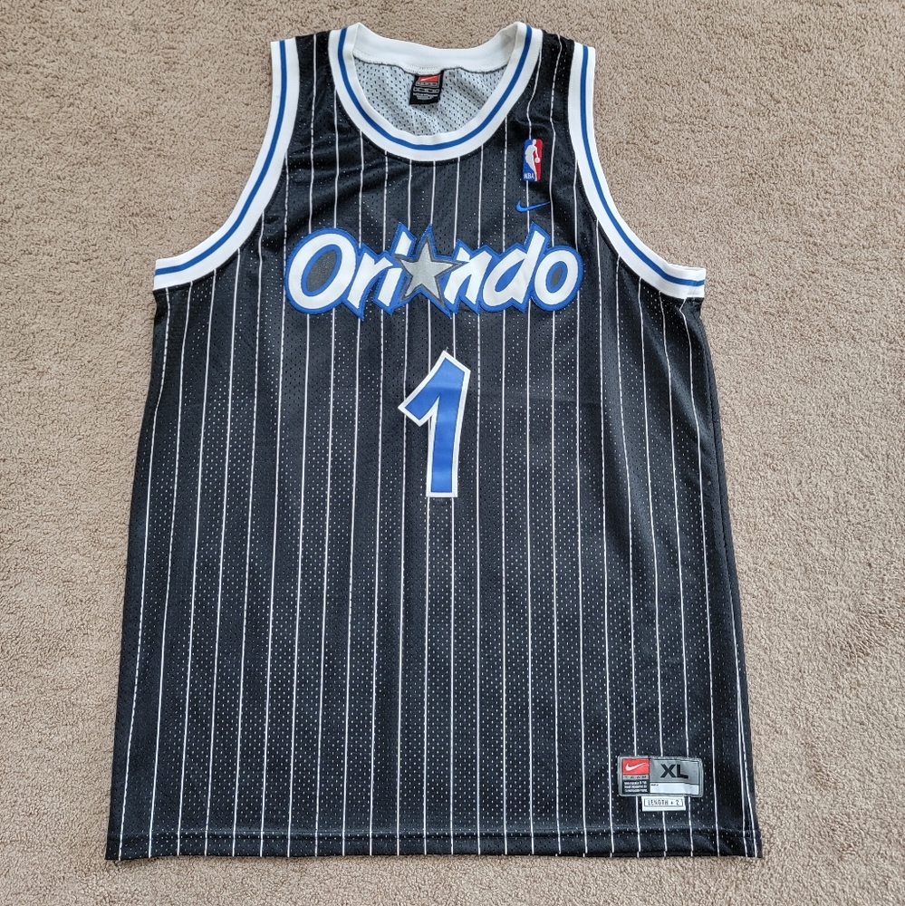 Vintage Nike NBA Orlando Magic McGrady Black Stitched Jersey Size XL